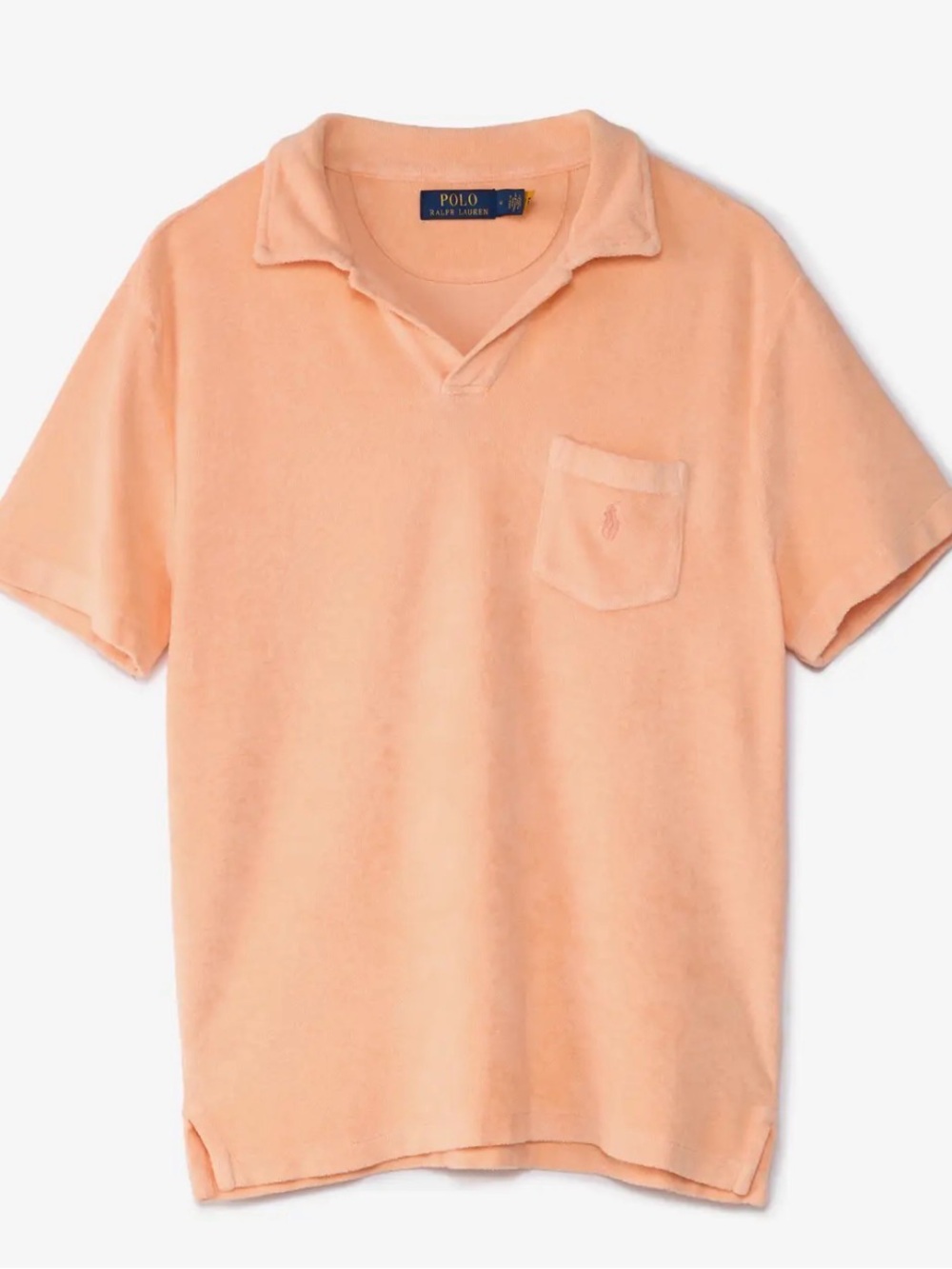 Polo by Ralph Lauren Men's Peach Terry Short-Sleeve Polo size M new with tags